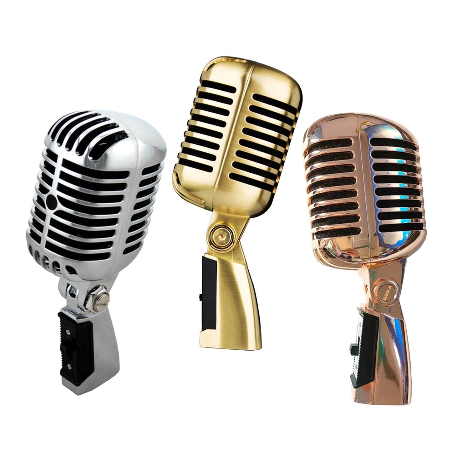 Classic Vintage Dynamic Vocal Microphone for Live Stage Karaoke  Gold