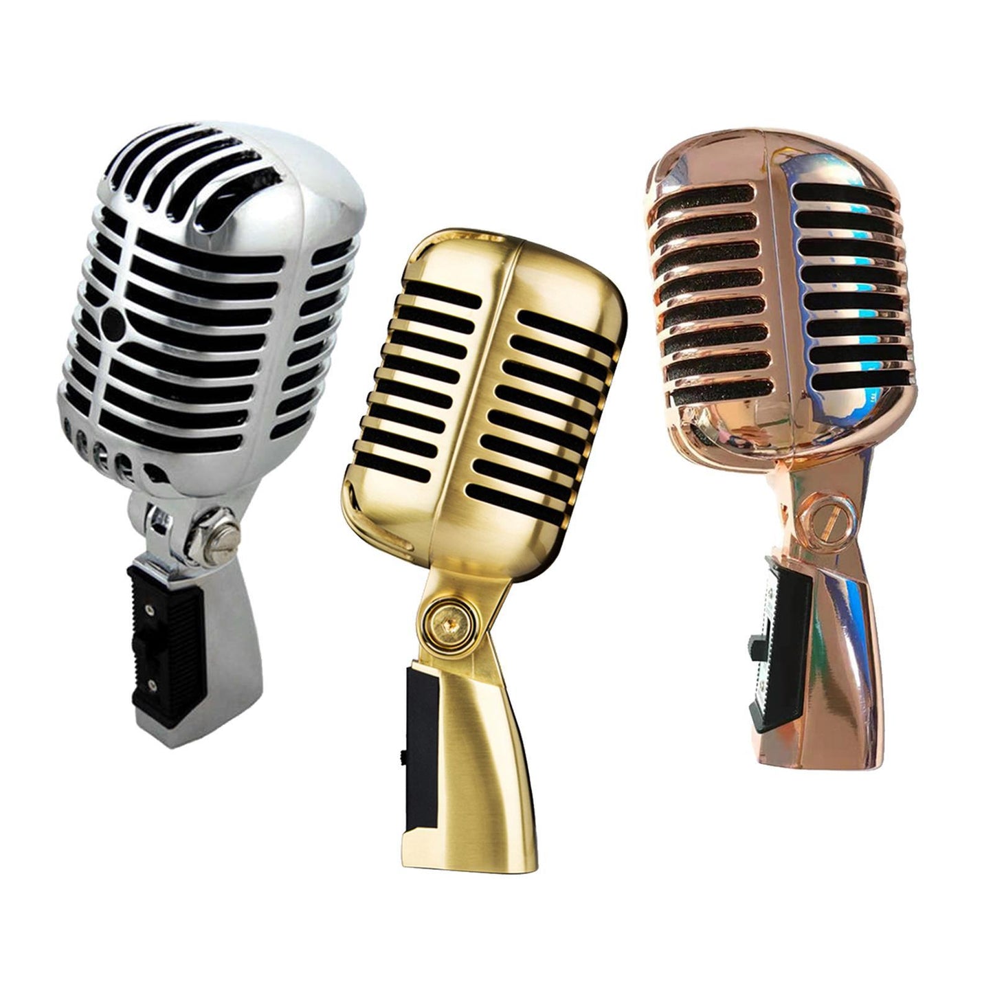 Classic Vintage Dynamic Vocal Microphone for Live Stage Karaoke  Gold