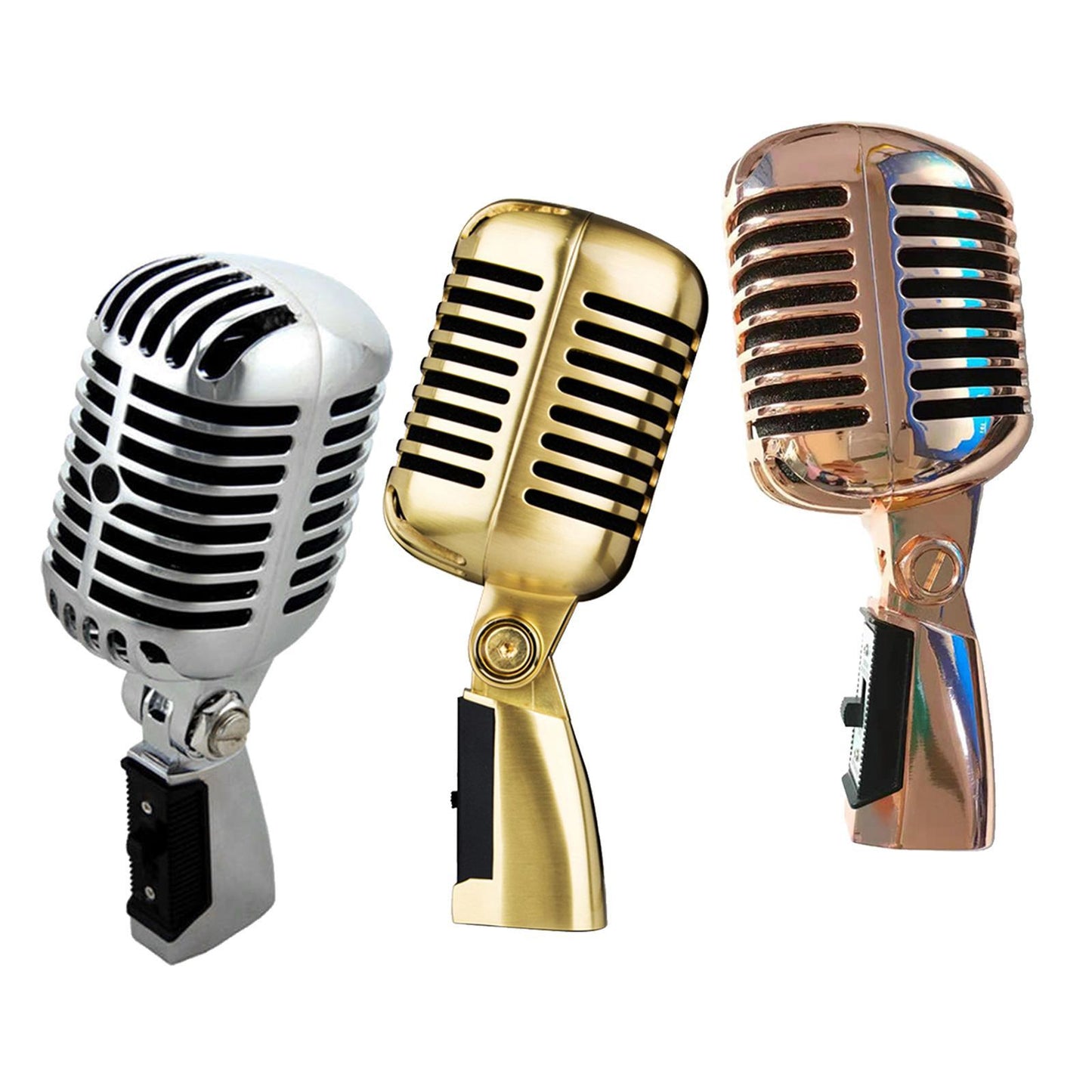 Classic Vintage Dynamic Vocal Microphone for Live Stage Karaoke  Gold