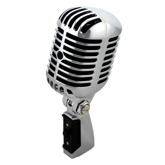 Classic Vintage Dynamic Vocal Microphone for Live Stage Karaoke  Silver