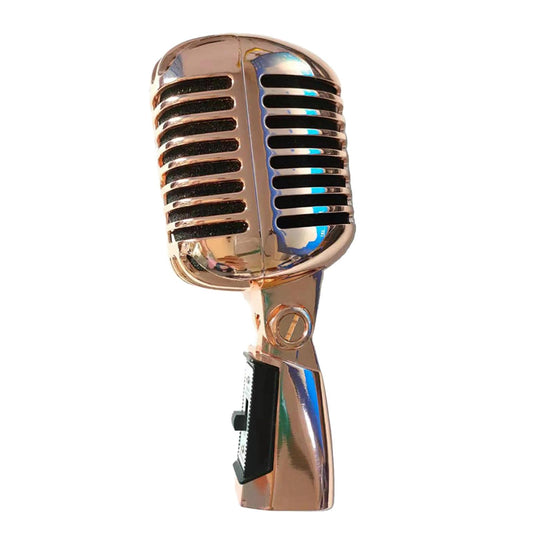 Classic Vintage Dynamic Vocal Microphone for Live Stage Karaoke  Rose Gold