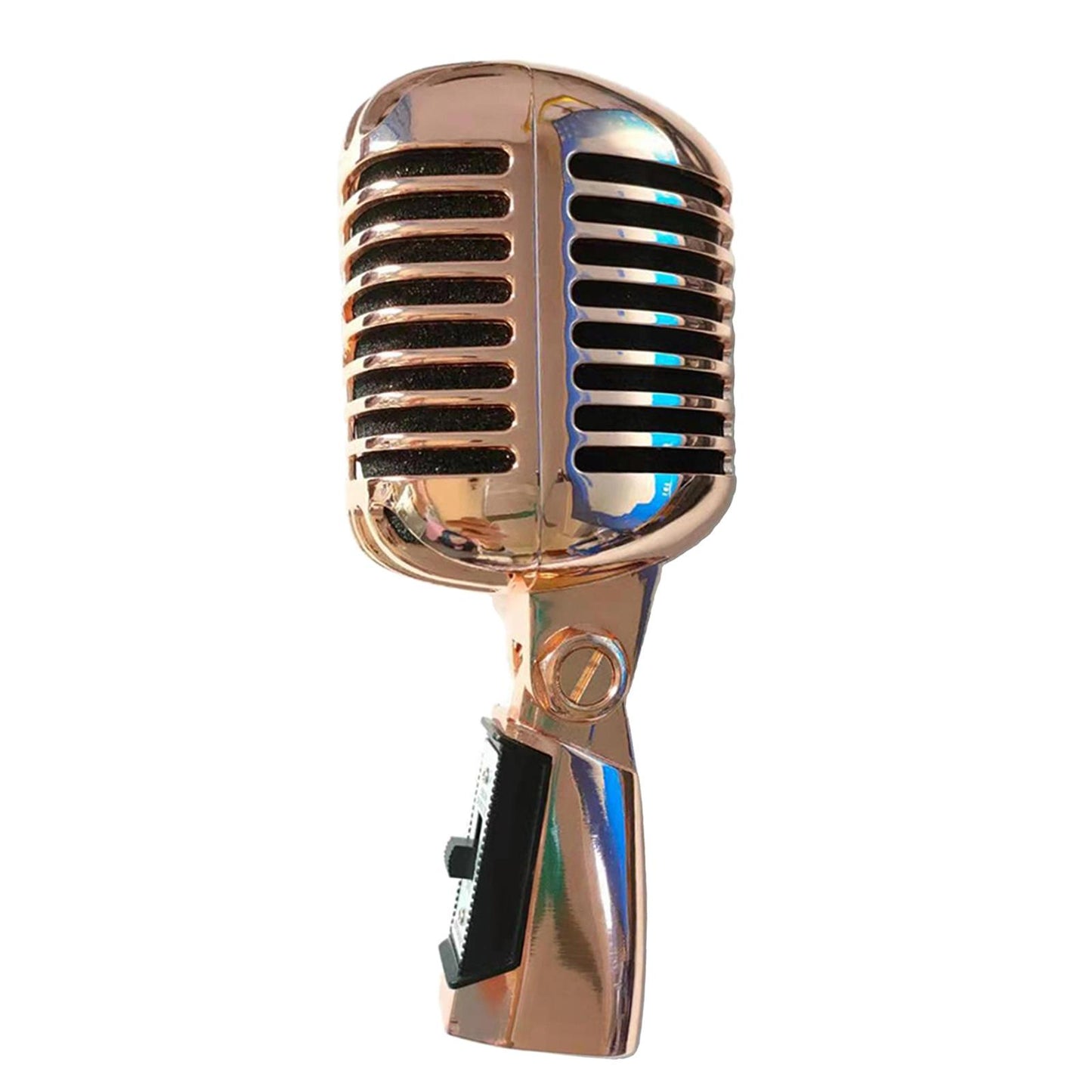 Classic Vintage Dynamic Vocal Microphone for Live Stage Karaoke  Rose Gold
