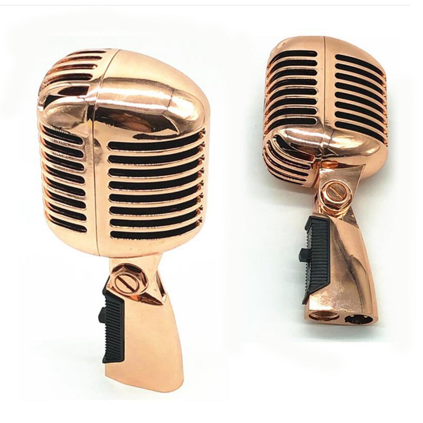 Classic Vintage Dynamic Vocal Microphone for Live Stage Karaoke  Rose Gold