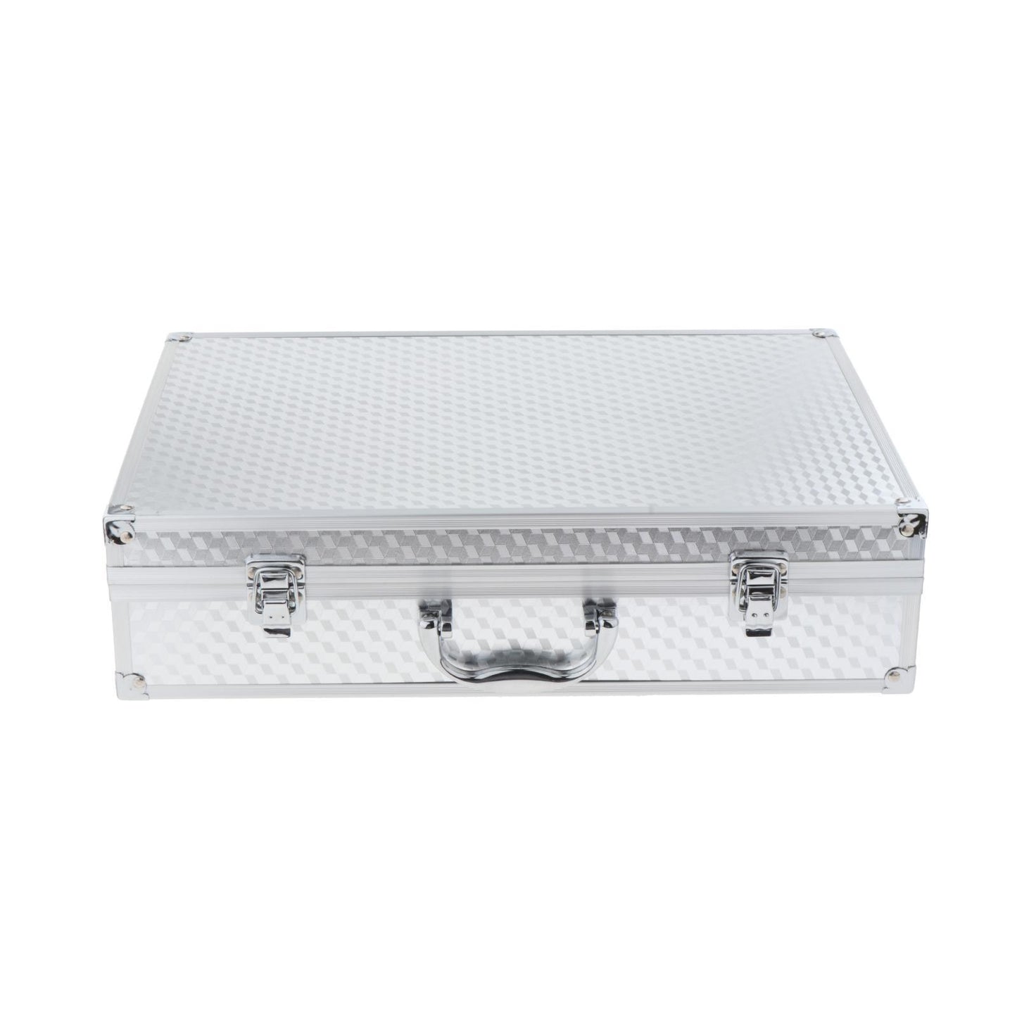 Microphone Storage Case Lockable Metal Flight Box for Mics Cables - Silver