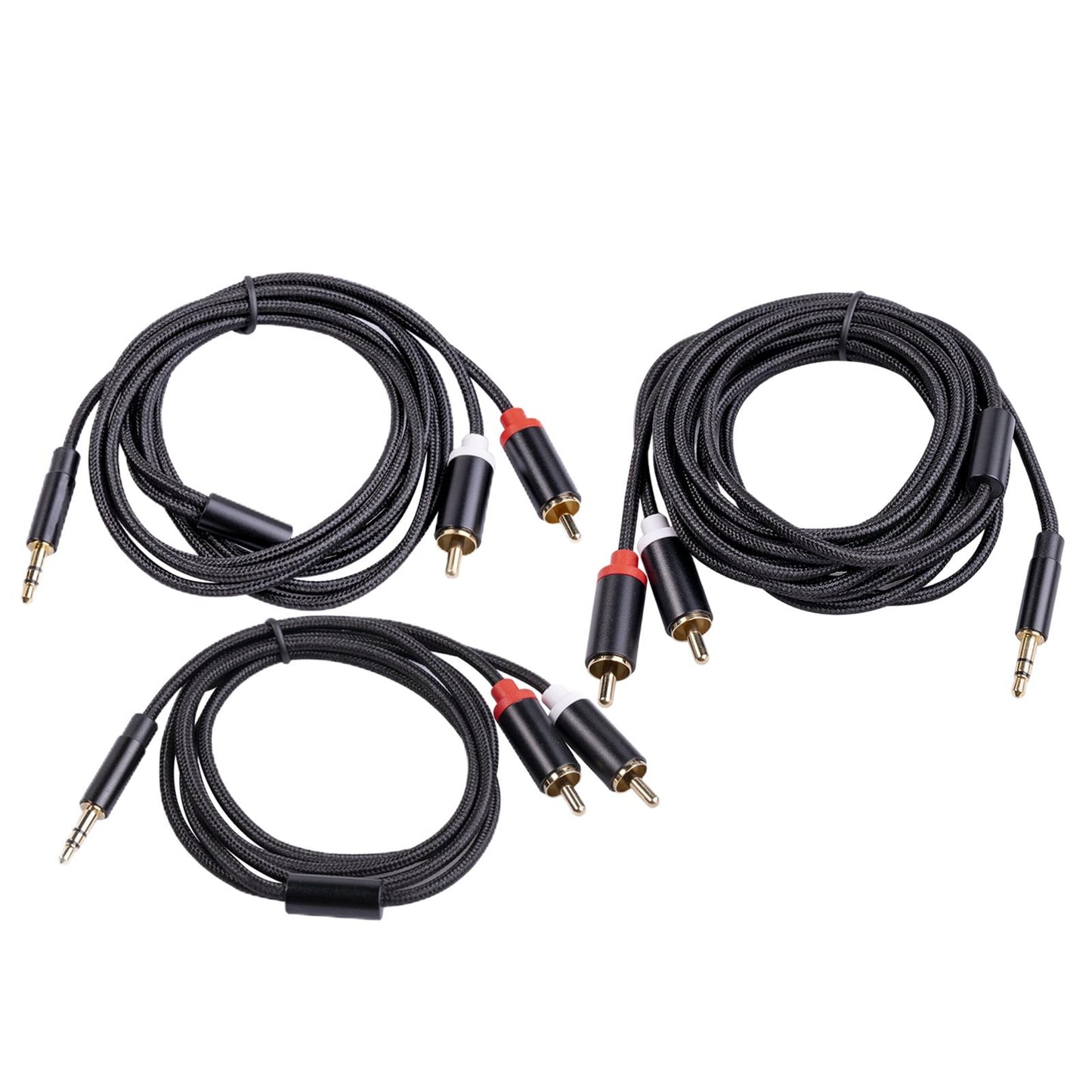 1/1.8/3M 3.5mm 2RCA M to Male Audio Cable Hi Fi Stereo AUX Cord Adapter 1M