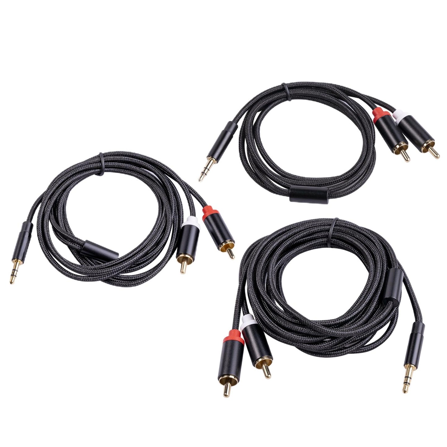 1/1.8/3M 3.5mm 2RCA M to Male Audio Cable Hi Fi Stereo AUX Cord Adapter 1M