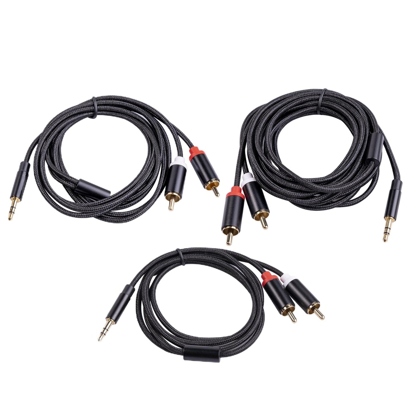 1/1.8/3M 3.5mm 2RCA M to Male Audio Cable Hi Fi Stereo AUX Cord Adapter 1M