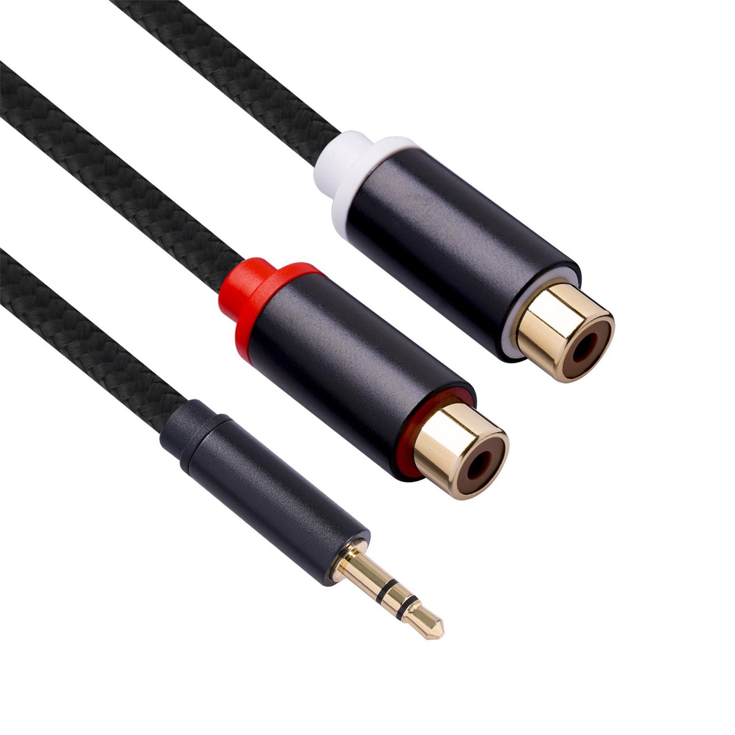 30cm Stereo Audio Cable Aluminum Foil Braided for Smartphone Speakers MP3