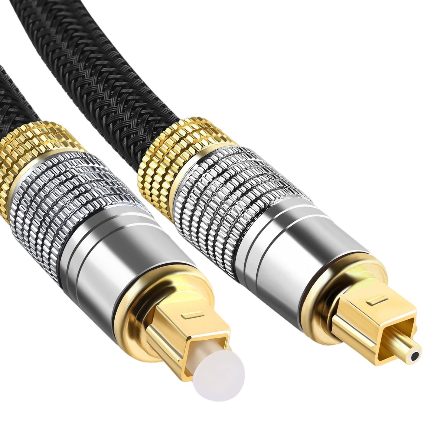 Optical Audio Cable Nylon Braided Male to Male for Soundbar Blue Ray Player thread circle 3m