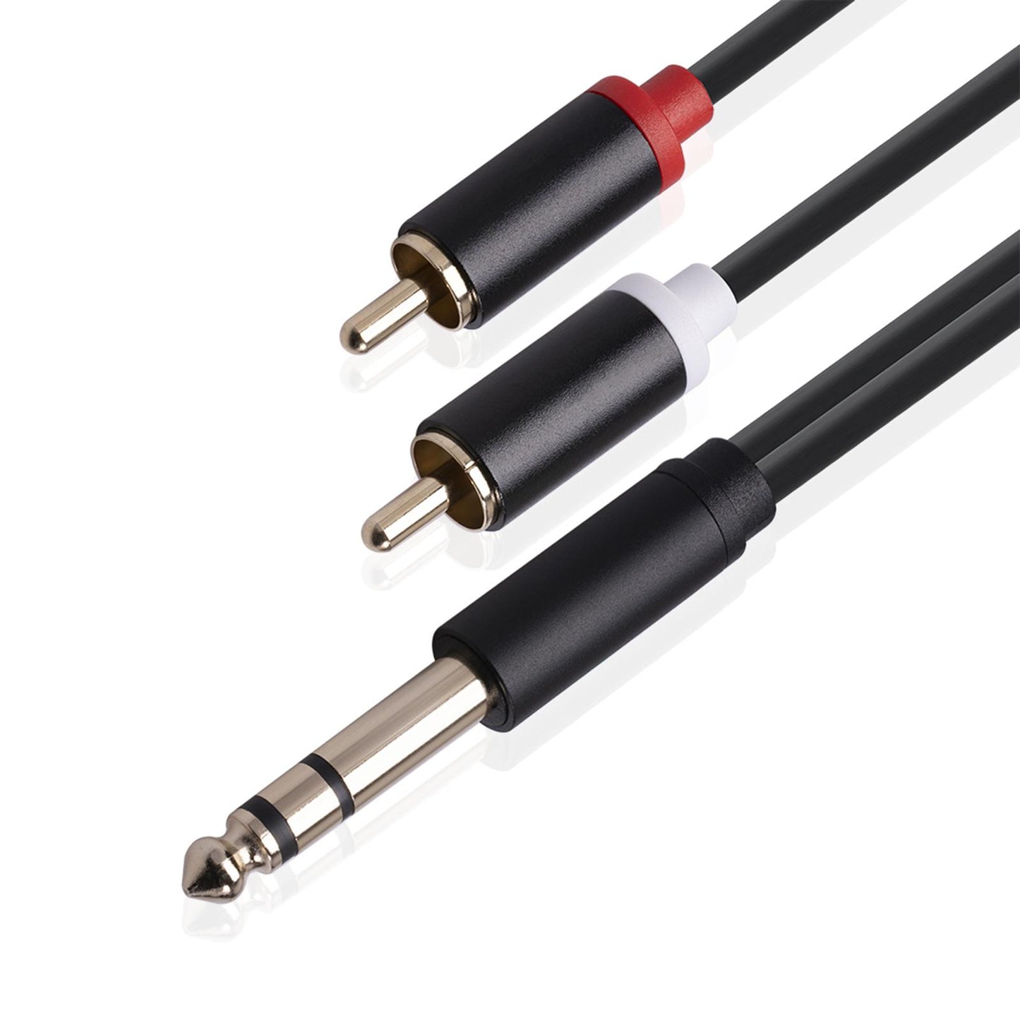 Audio Metal 3.5mm Stereo Jack to 2 RCA Phone Cable 6.35mm to 2RCA Cable 1.5M