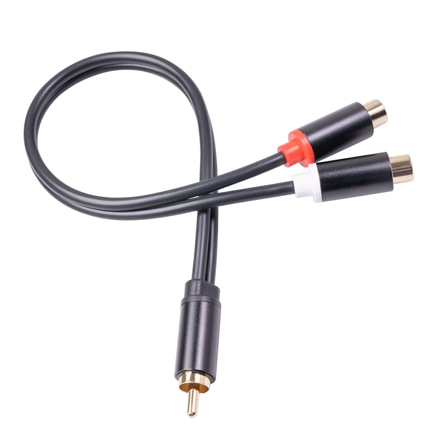 RCA to Dual RCA Cable 11.8" Female to Male 2-Way Transmission for Stereo Male to 2 Female