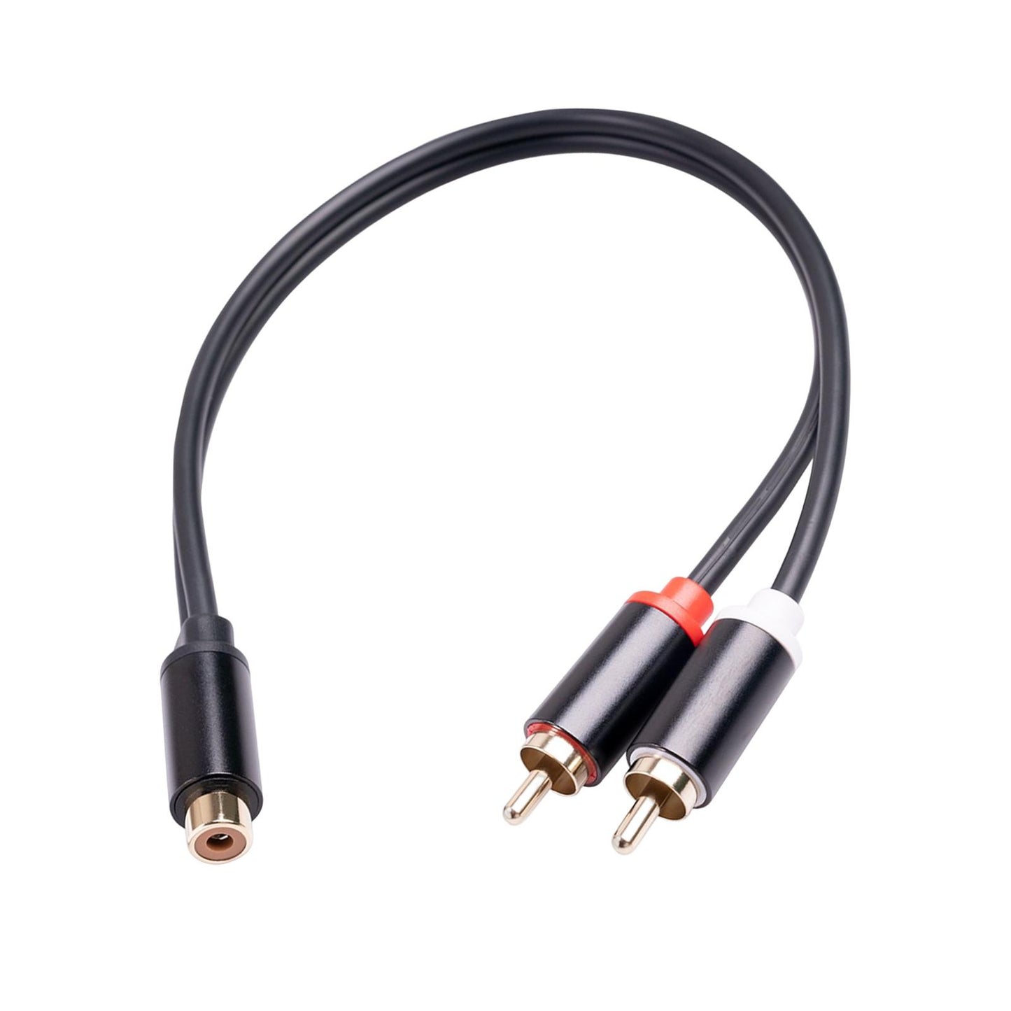 RCA to Dual RCA Cable 11.8" Female to Male 2-Way Transmission for Stereo Female to 2 Male