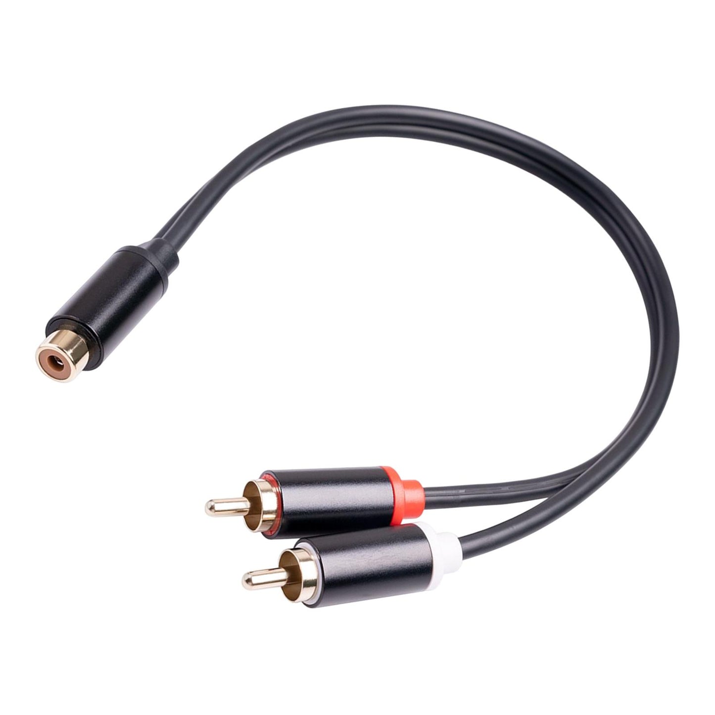 RCA to Dual RCA Cable 11.8" Female to Male 2-Way Transmission for Stereo Female to 2 Male