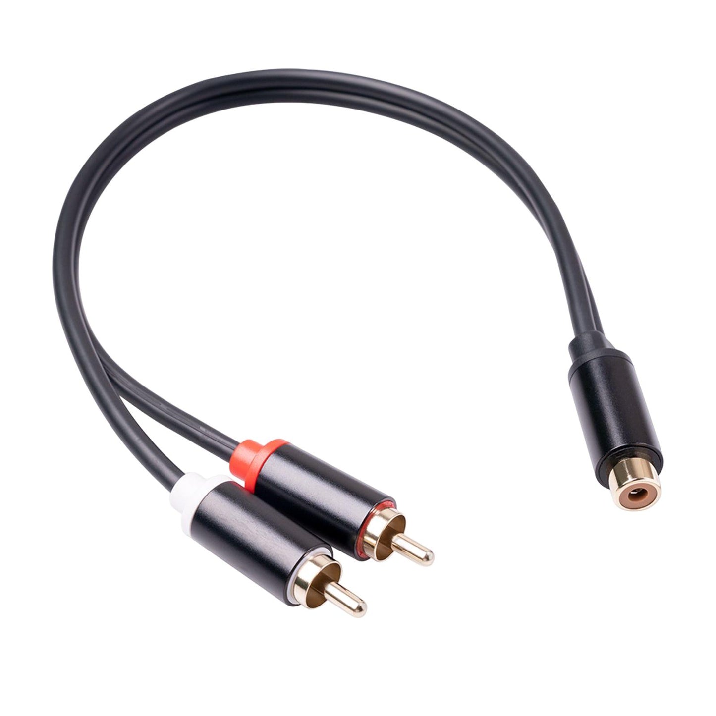 RCA to Dual RCA Cable 11.8" Female to Male 2-Way Transmission for Stereo Female to 2 Male