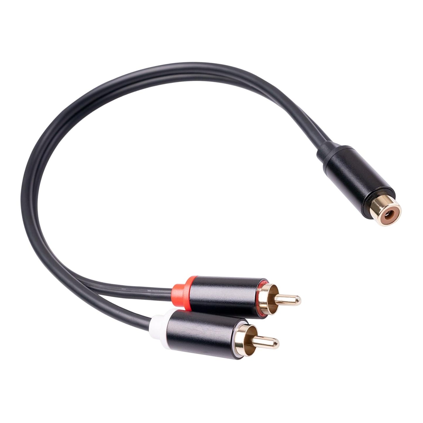 RCA to Dual RCA Cable 11.8" Female to Male 2-Way Transmission for Stereo Female to 2 Male