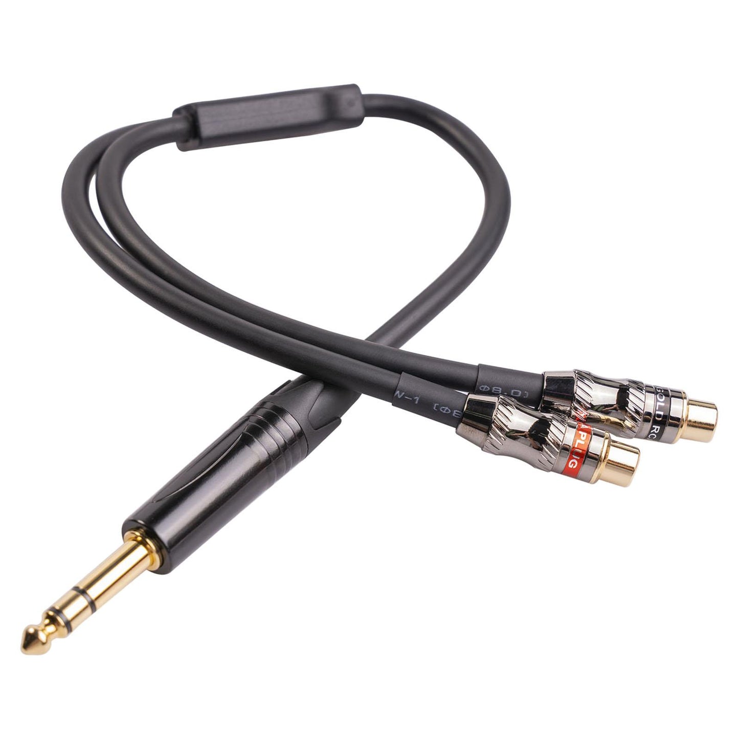 6.35mm Audio Mic Splitter Cable Earphone Headphone Adapter Male To 2 Female