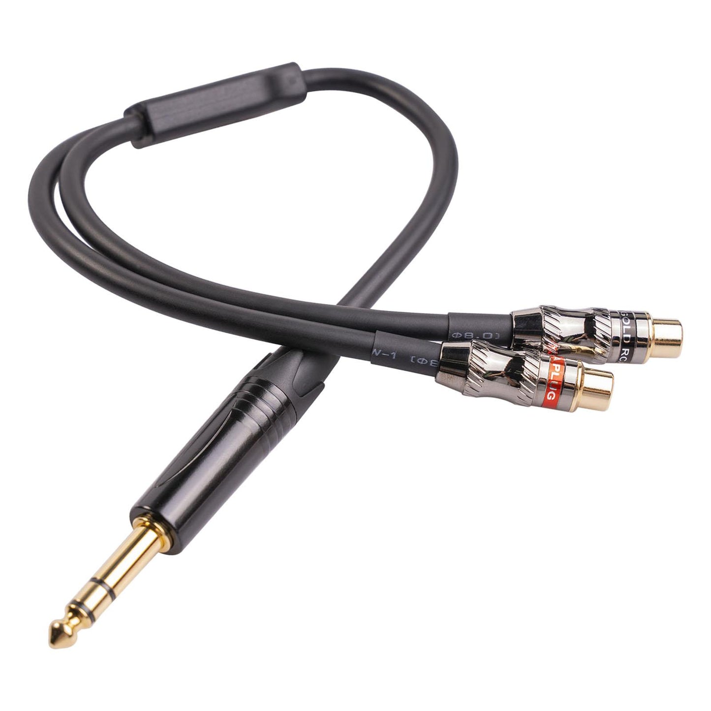6.35mm Audio Mic Splitter Cable Earphone Headphone Adapter Male To 2 Female