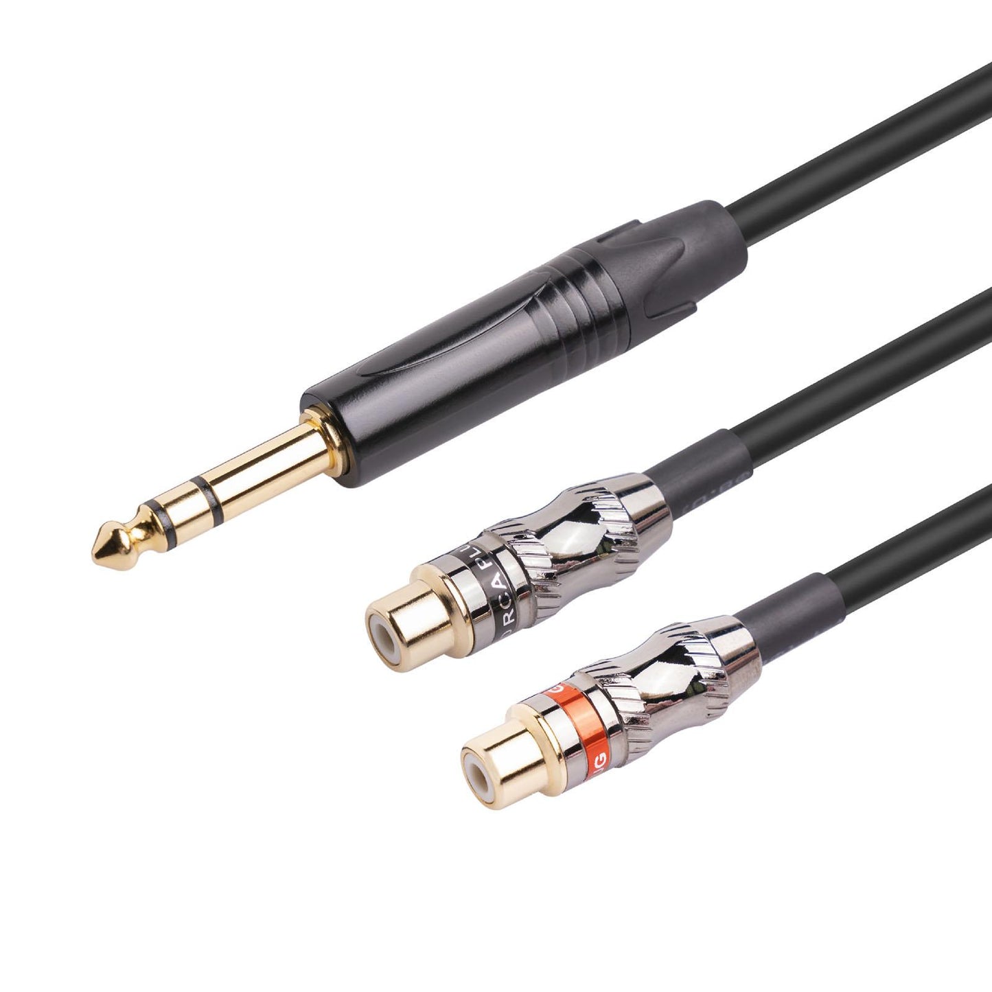 6.35mm Audio Mic Splitter Cable Earphone Headphone Adapter Male To 2 Female