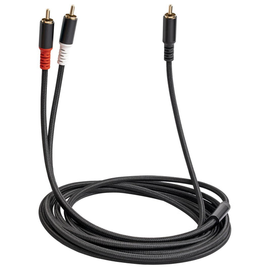 RCA to 2RCA Subwoofer Cable Y Adapter Splitter for Headphone Amplifier 1m