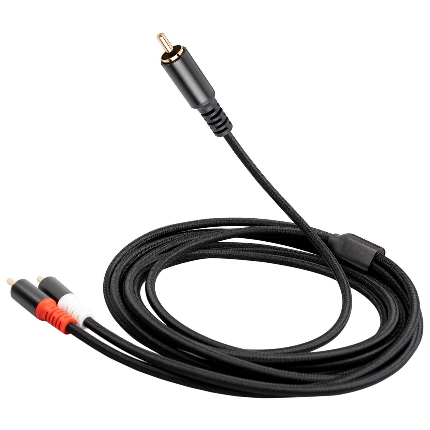 RCA to 2RCA Subwoofer Cable Y Adapter Splitter for Headphone Amplifier 1m