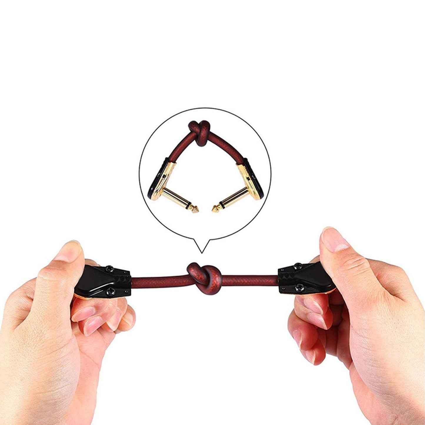 Guitar Effects Pedal Cables Noise Reduction Connectors Flat for Instrument