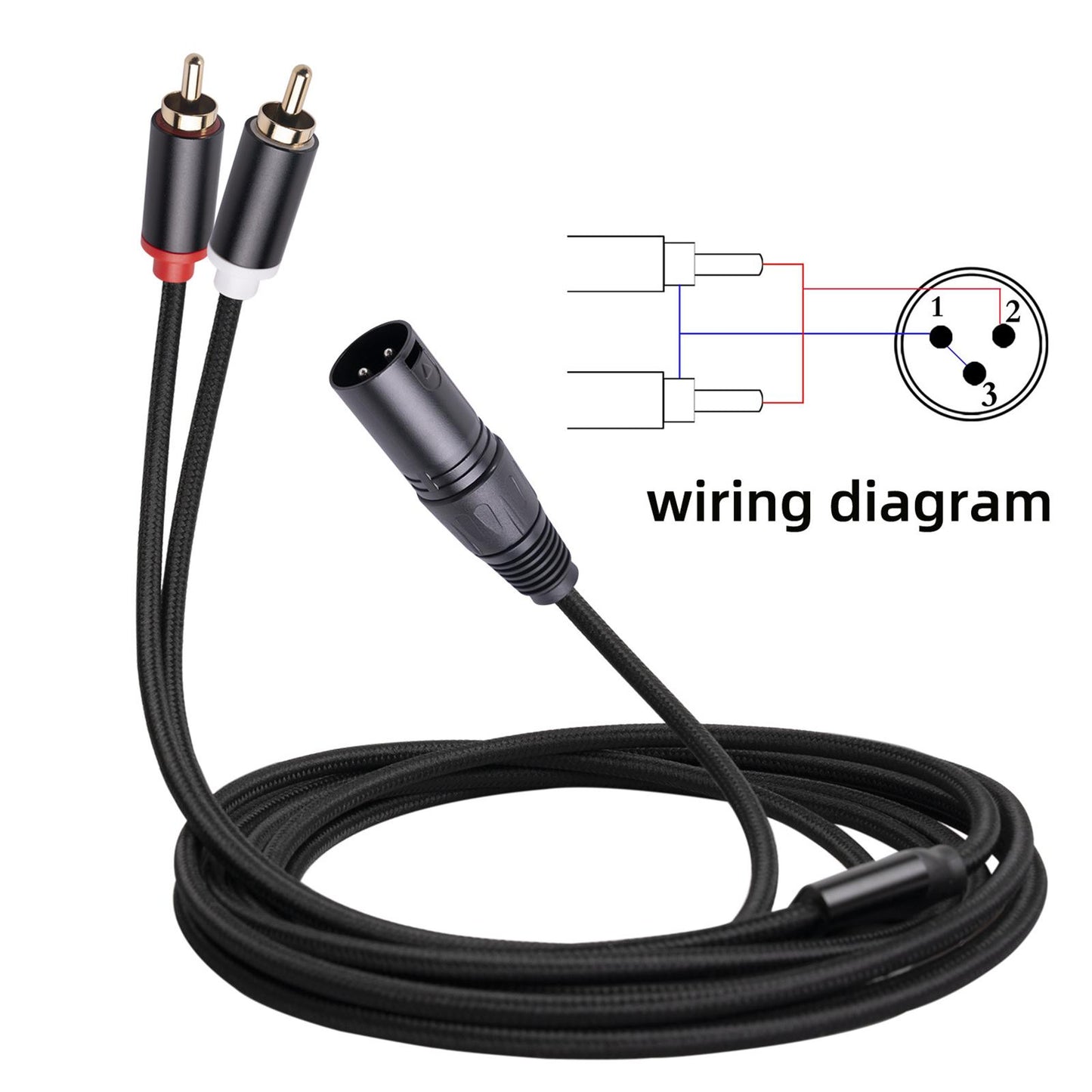 XLR to Dual Cable HiFi Stereo for Phones Mixers Home Theater Components 1m