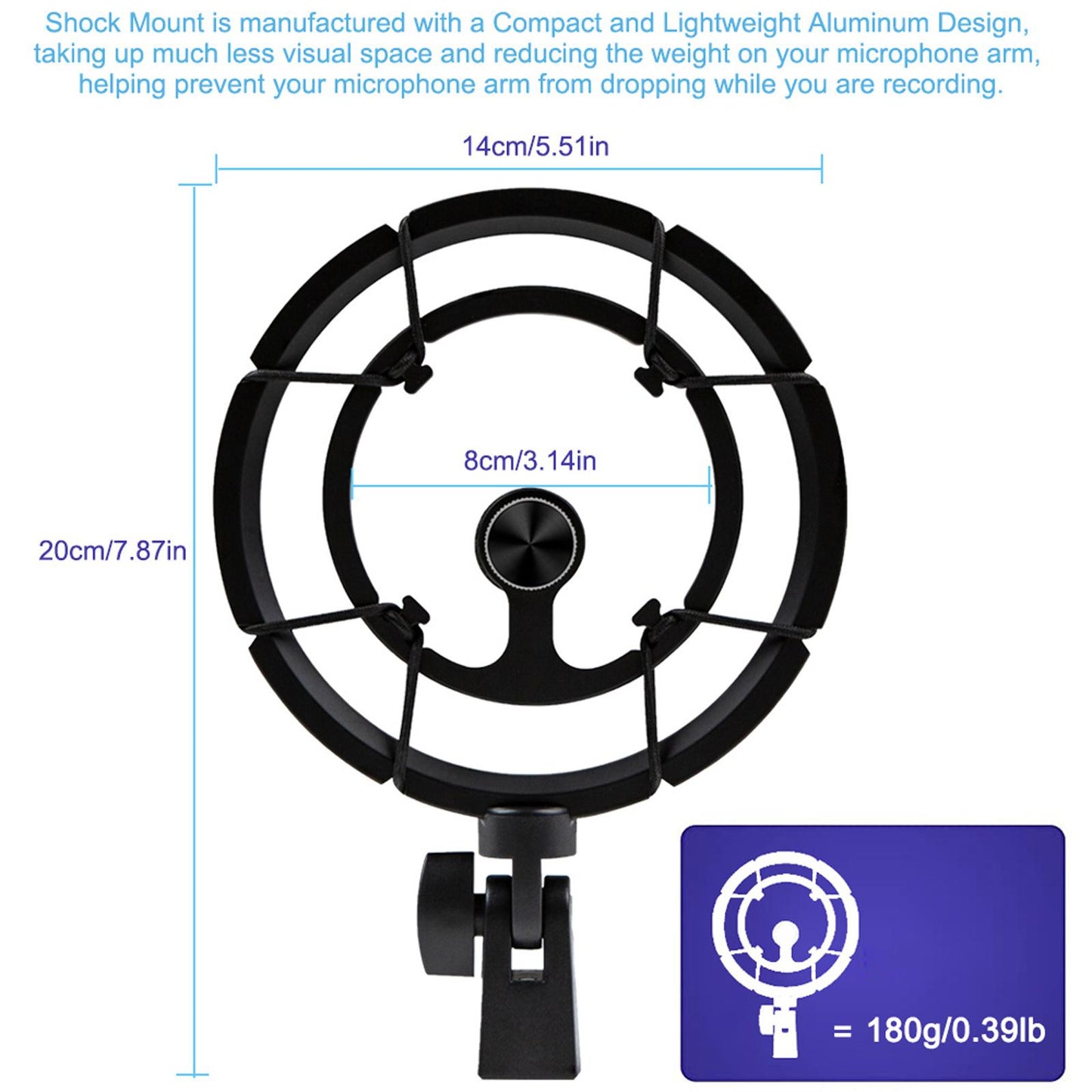 Mic Shock Mount Holder Mic Holder Adjustable Sturdy for Studio Recording F4