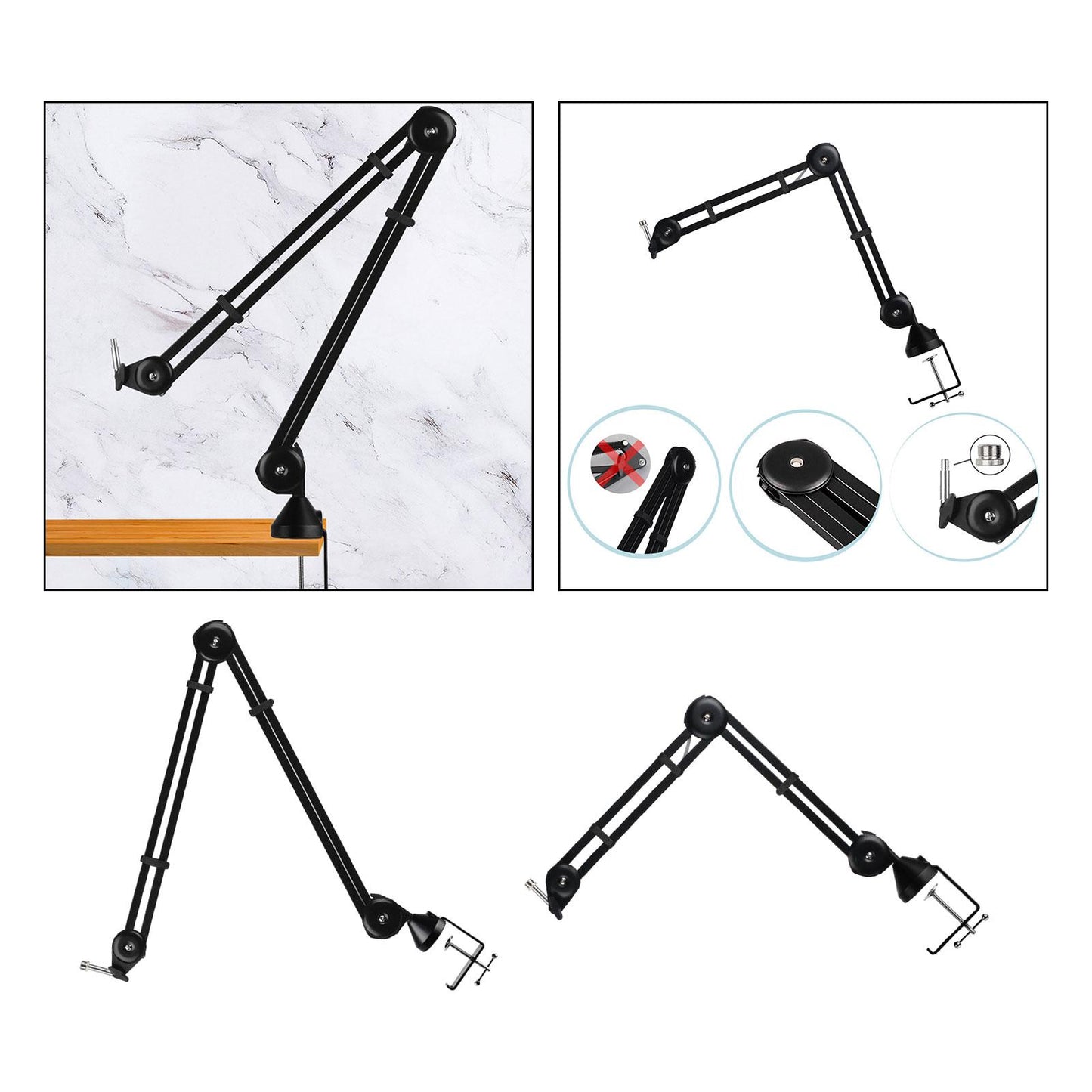 Mount Arm Stand 360 Degree Rotary Flexible for Stage Performance Concert 52cmx52cm