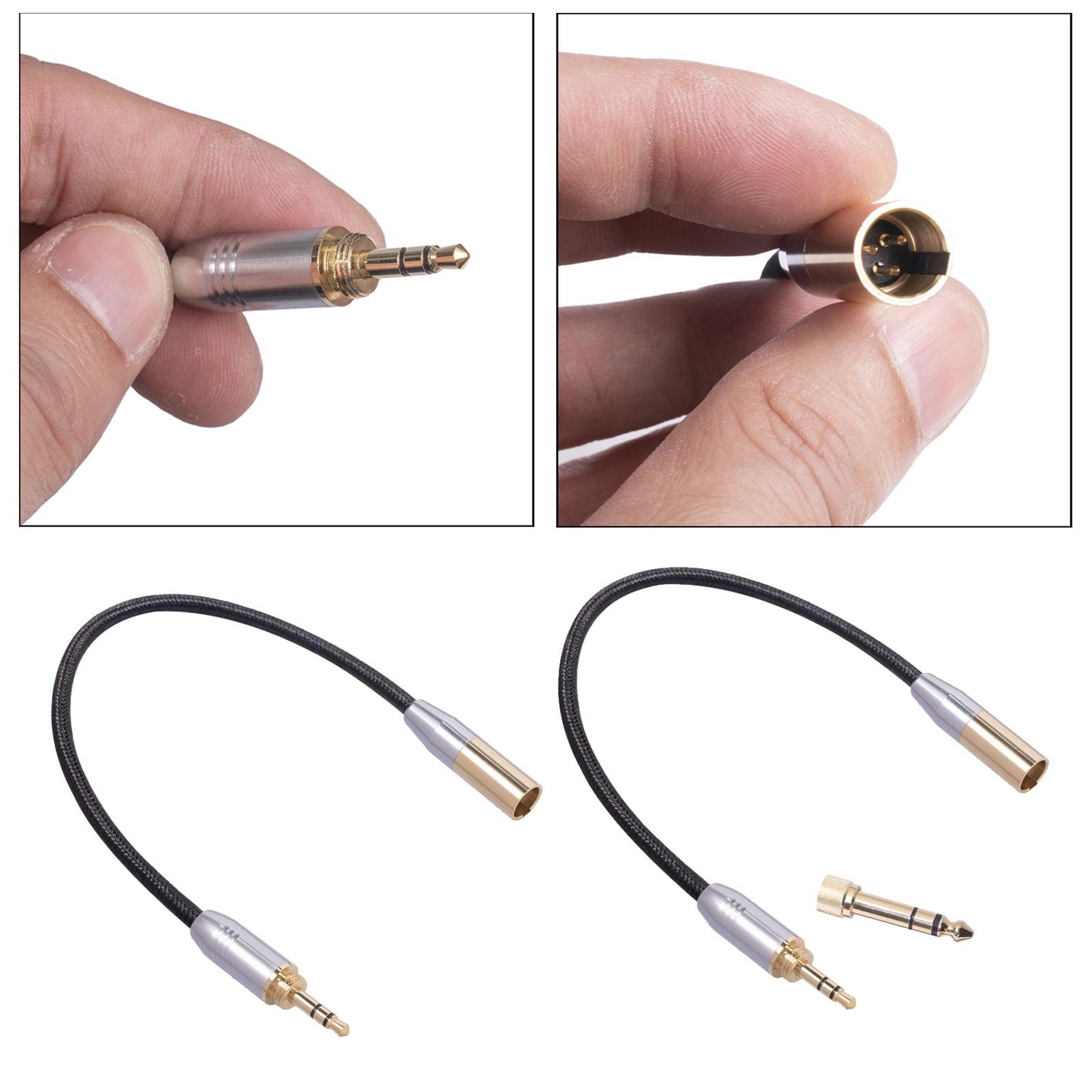 Audio Connector Microphone Cord Adapter Converter Gold Plated for Headphones 3.5mm