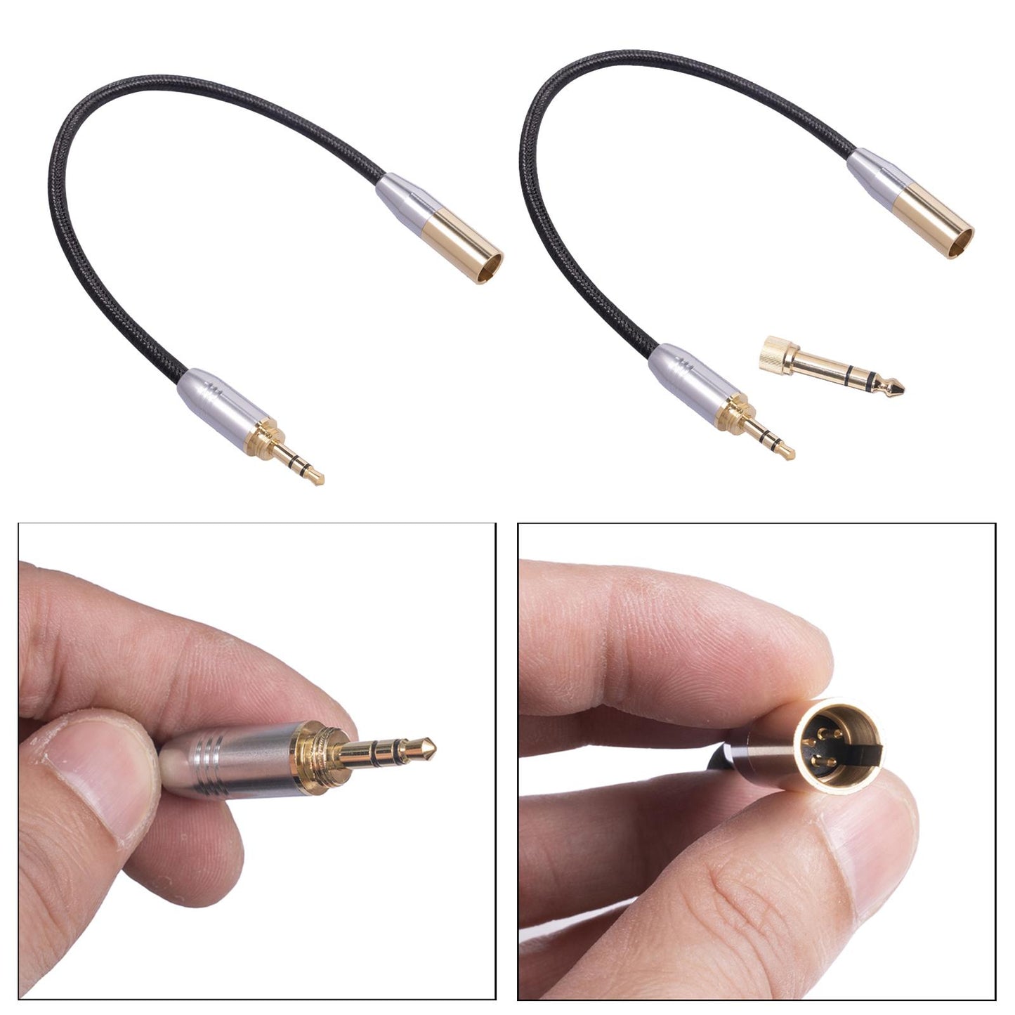 Audio Connector Microphone Cord Adapter Converter Gold Plated for Headphones 3.5mm