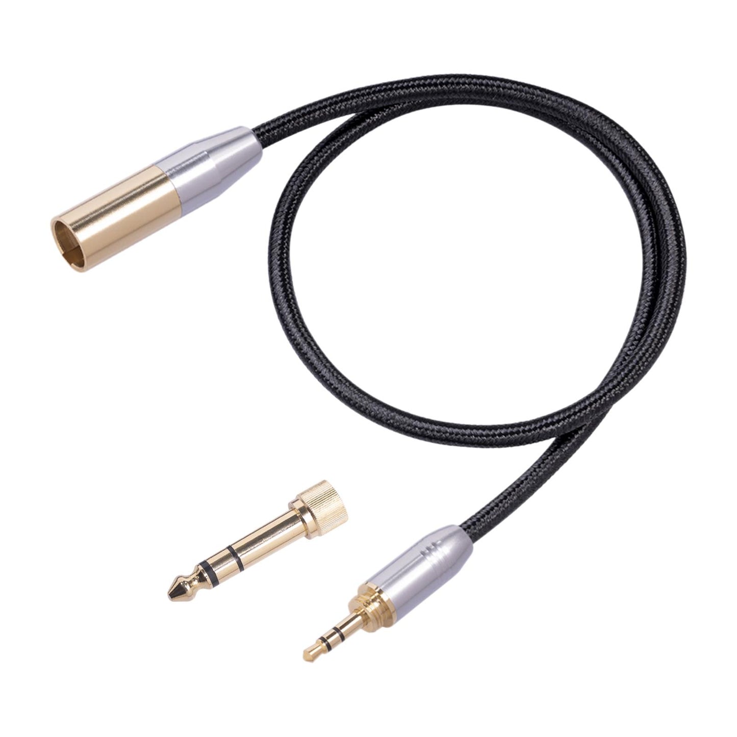 Audio Connector Microphone Cord Adapter Converter Gold Plated for Headphones 6.5mm+3.5mm