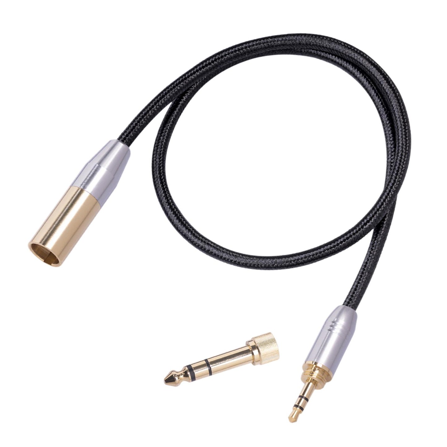 Audio Connector Microphone Cord Adapter Converter Gold Plated for Headphones 6.5mm+3.5mm