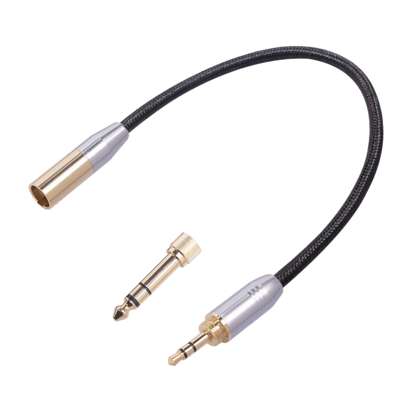 Audio Connector Microphone Cord Adapter Converter Gold Plated for Headphones 6.5mm+3.5mm