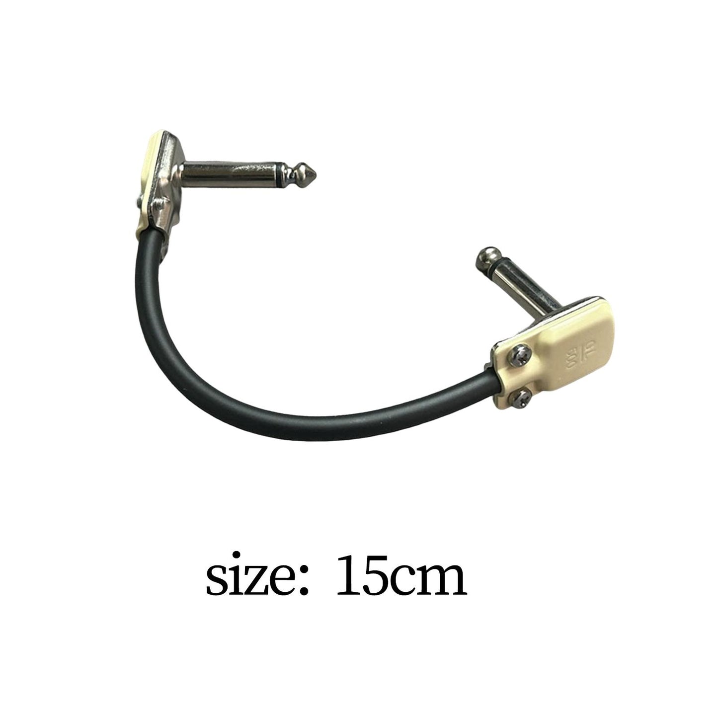 15cm Guitar Patch Cable Easy to Use Low Noise Right Angle Guitar Patch Cable White