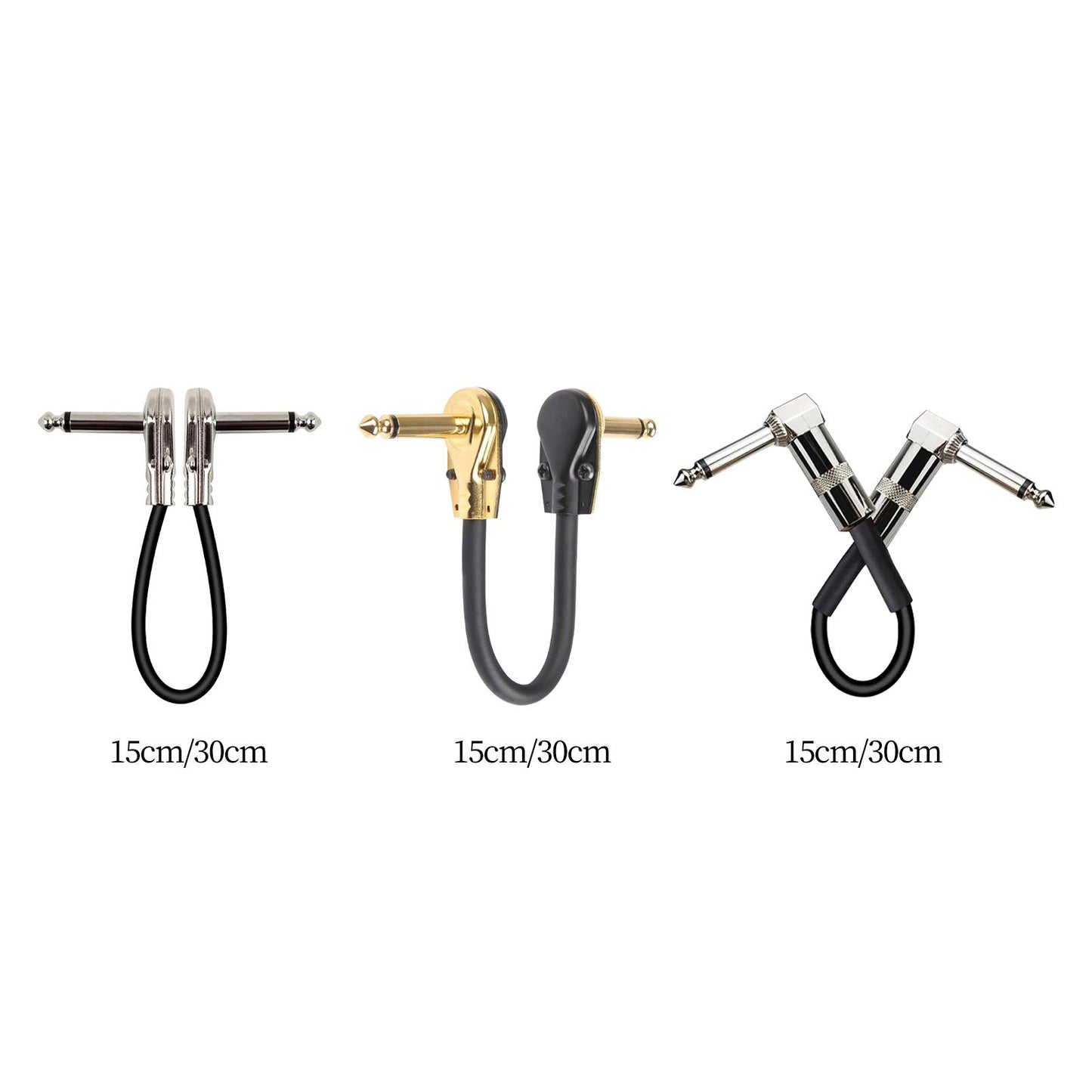 Guitar Patch Cable Cord Simply Plug into Guitar Pedal, Fit Tight Audio Cable Argent Flat 15CM