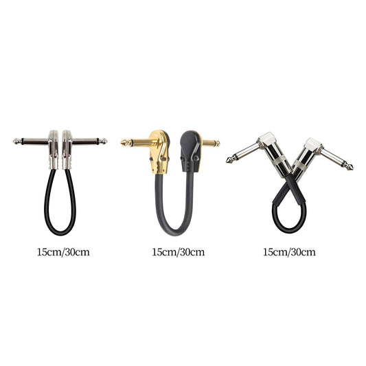 Guitar Patch Cable Cord Simply Plug into Guitar Pedal, Fit Tight Audio Cable Argent Flat 15CM
