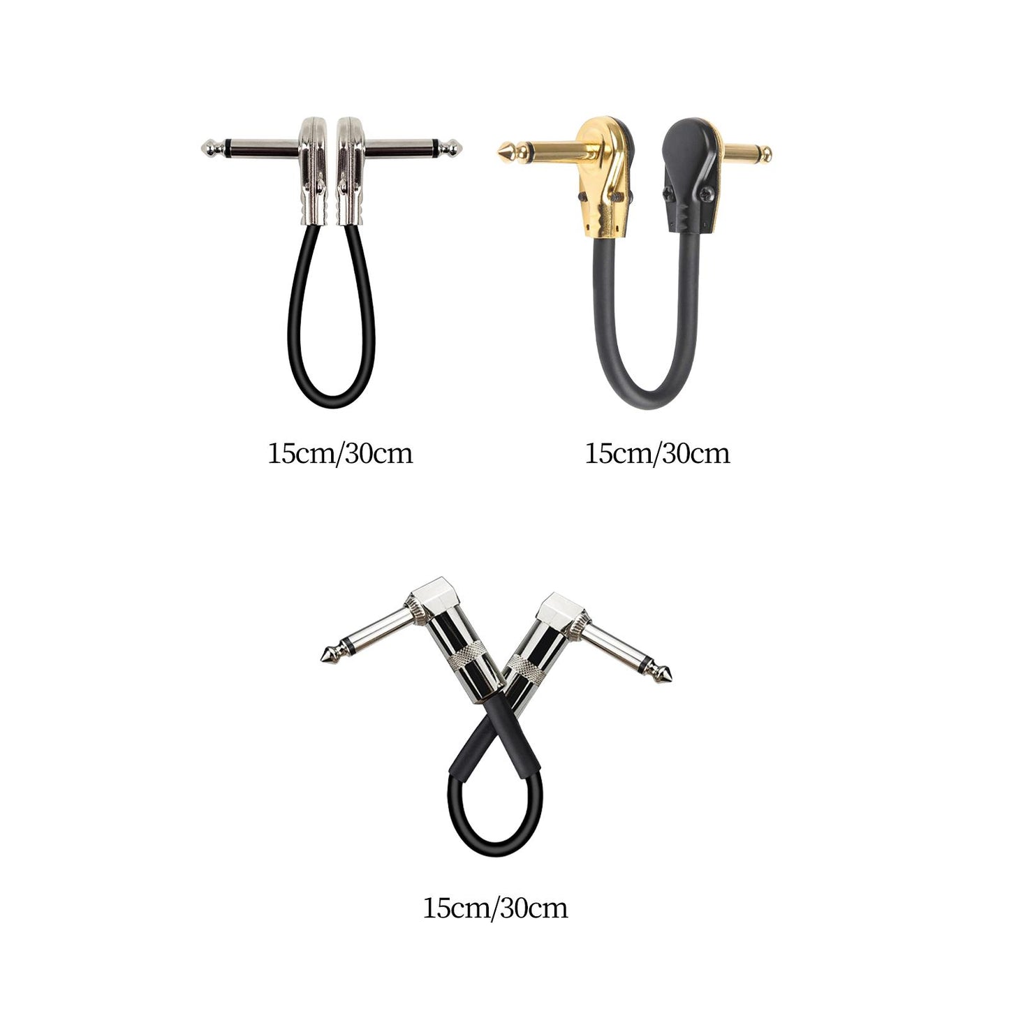 Guitar Patch Cable Cord Simply Plug into Guitar Pedal, Fit Tight Audio Cable Argent Flat 15CM