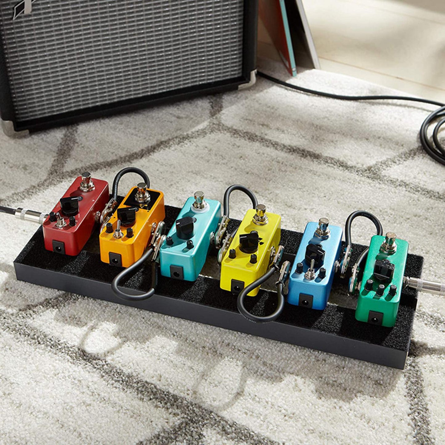 Guitar Patch Cable Cord Simply Plug into Guitar Pedal, Fit Tight Audio Cable Argent Flat 15CM