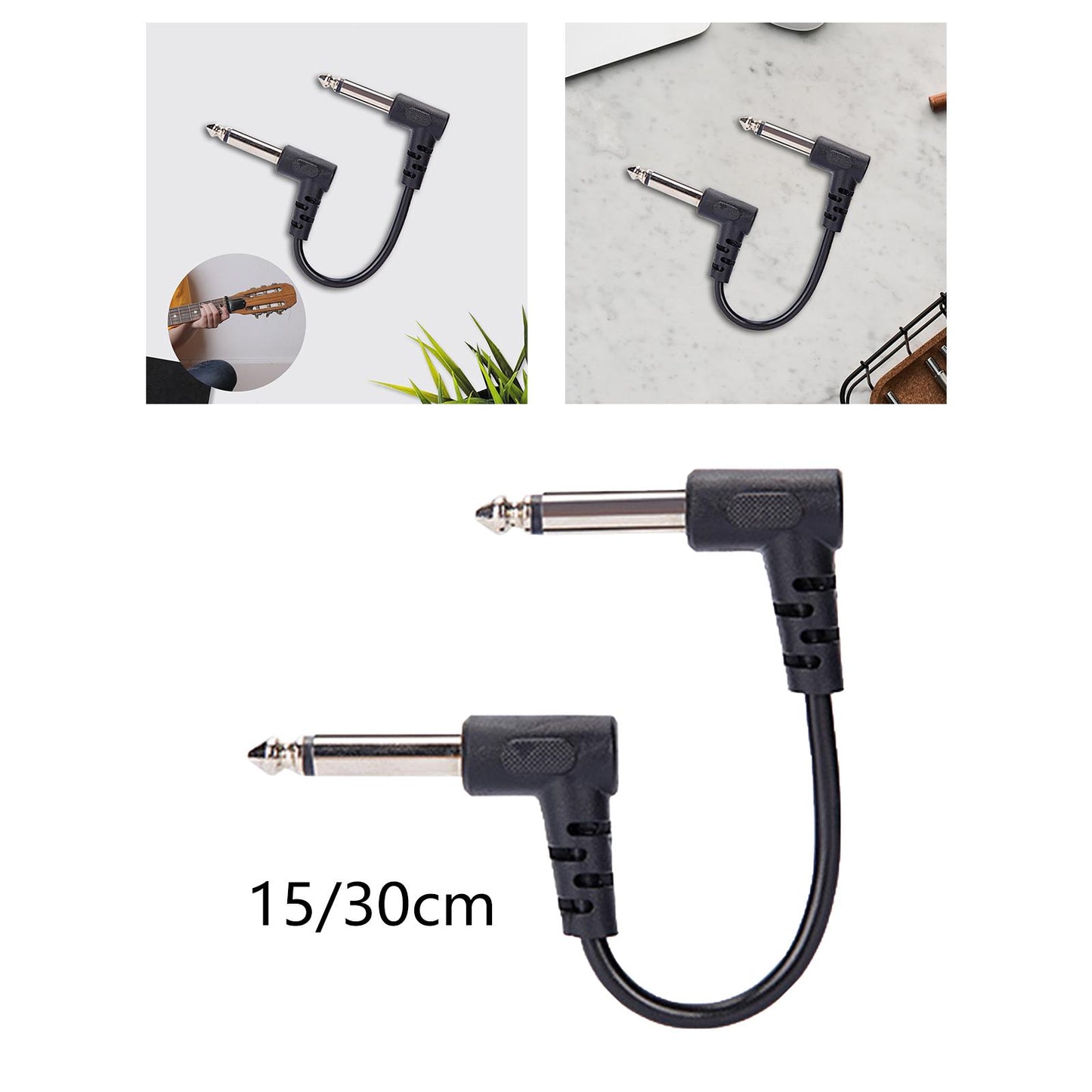 Guitar Patch Cable Right Angle Low Noise Electric Guitar Effect Pedal Cables 15cm