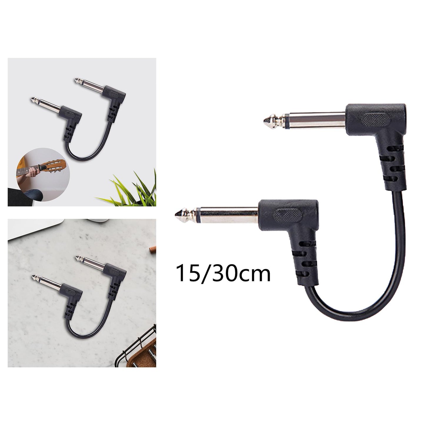Guitar Patch Cable Right Angle Low Noise Electric Guitar Effect Pedal Cables 15cm