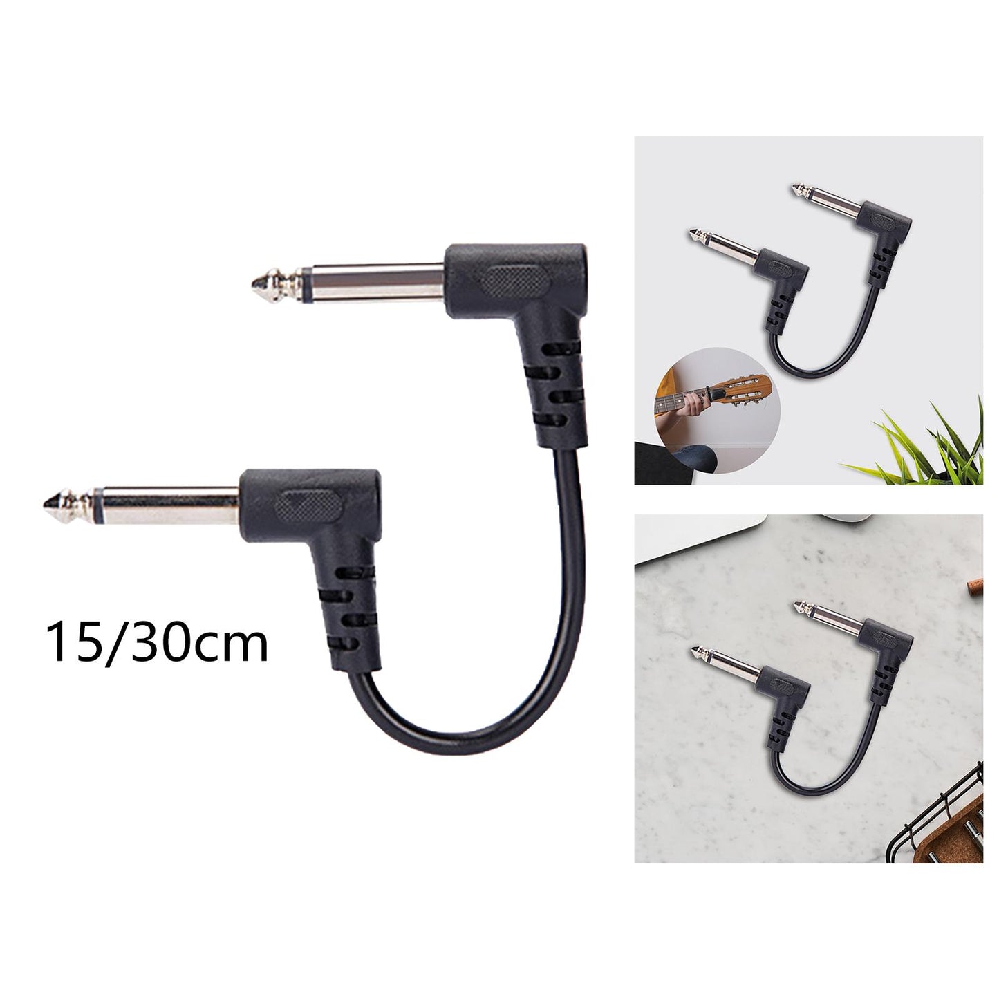 Guitar Patch Cable Right Angle Low Noise Electric Guitar Effect Pedal Cables 15cm