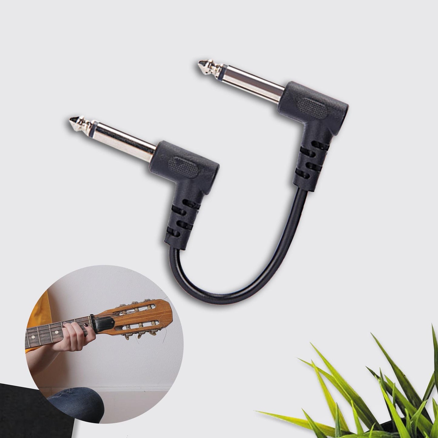 Guitar Patch Cable Right Angle Low Noise Electric Guitar Effect Pedal Cables 30cm