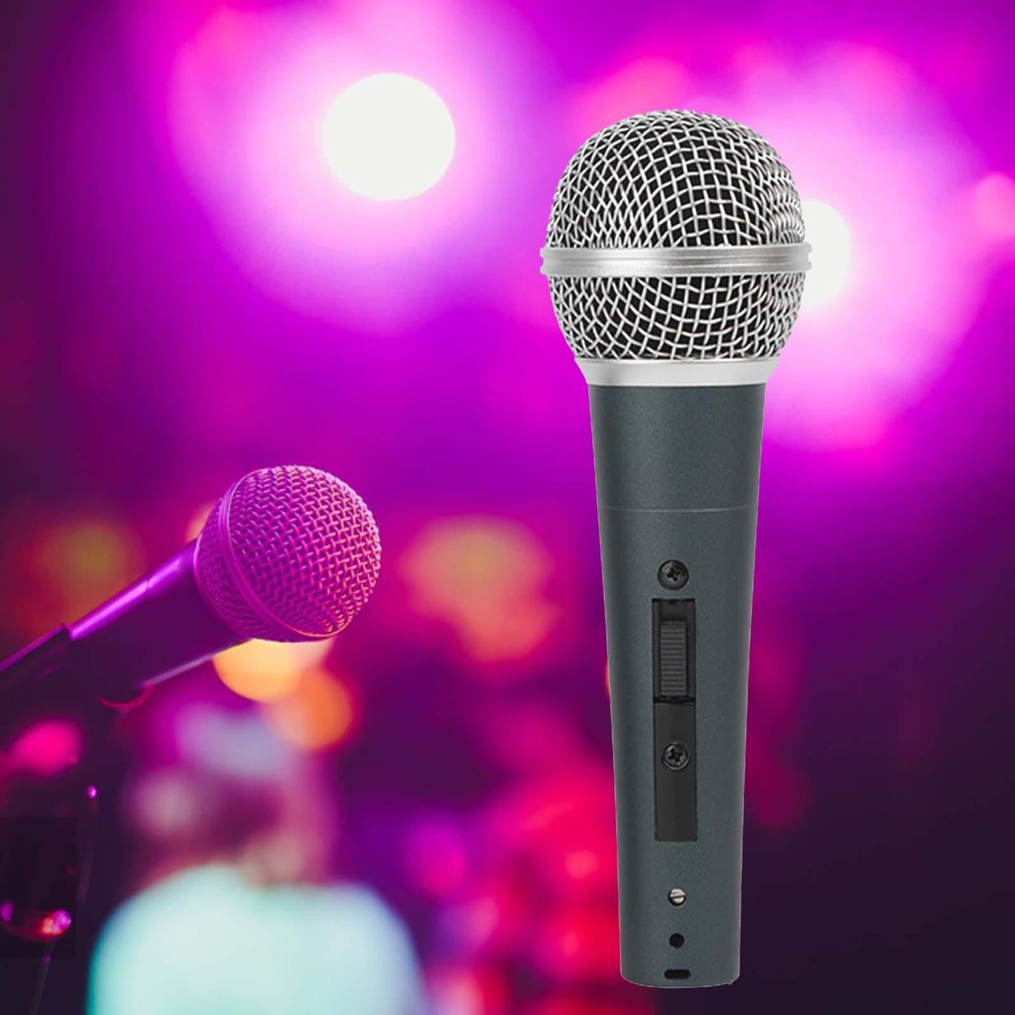 Wired Microphone Clear Sound Portable Handheld Mic for Party Wedding Singing Dark Cyan Mic Set B