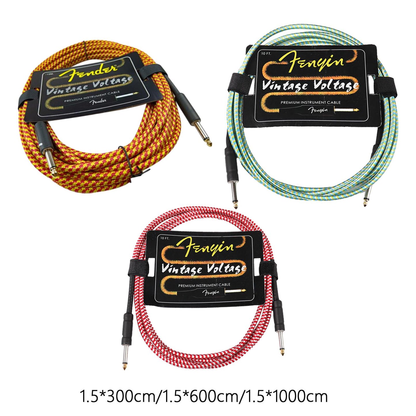 Electric Instrument Cable Guitar Cable for Electric Guitar Speaker Amplifier 3m red white