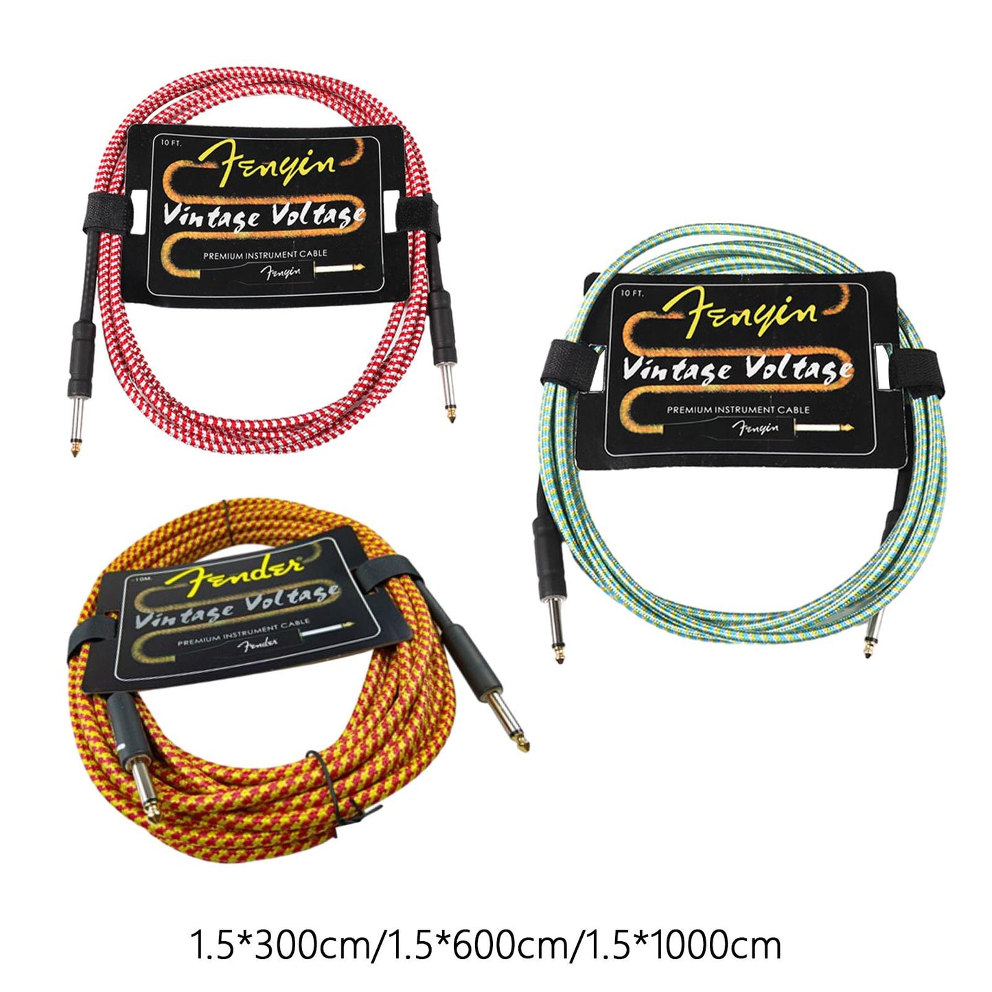 Electric Instrument Cable Guitar Cable for Electric Guitar Speaker Amplifier 3m red white