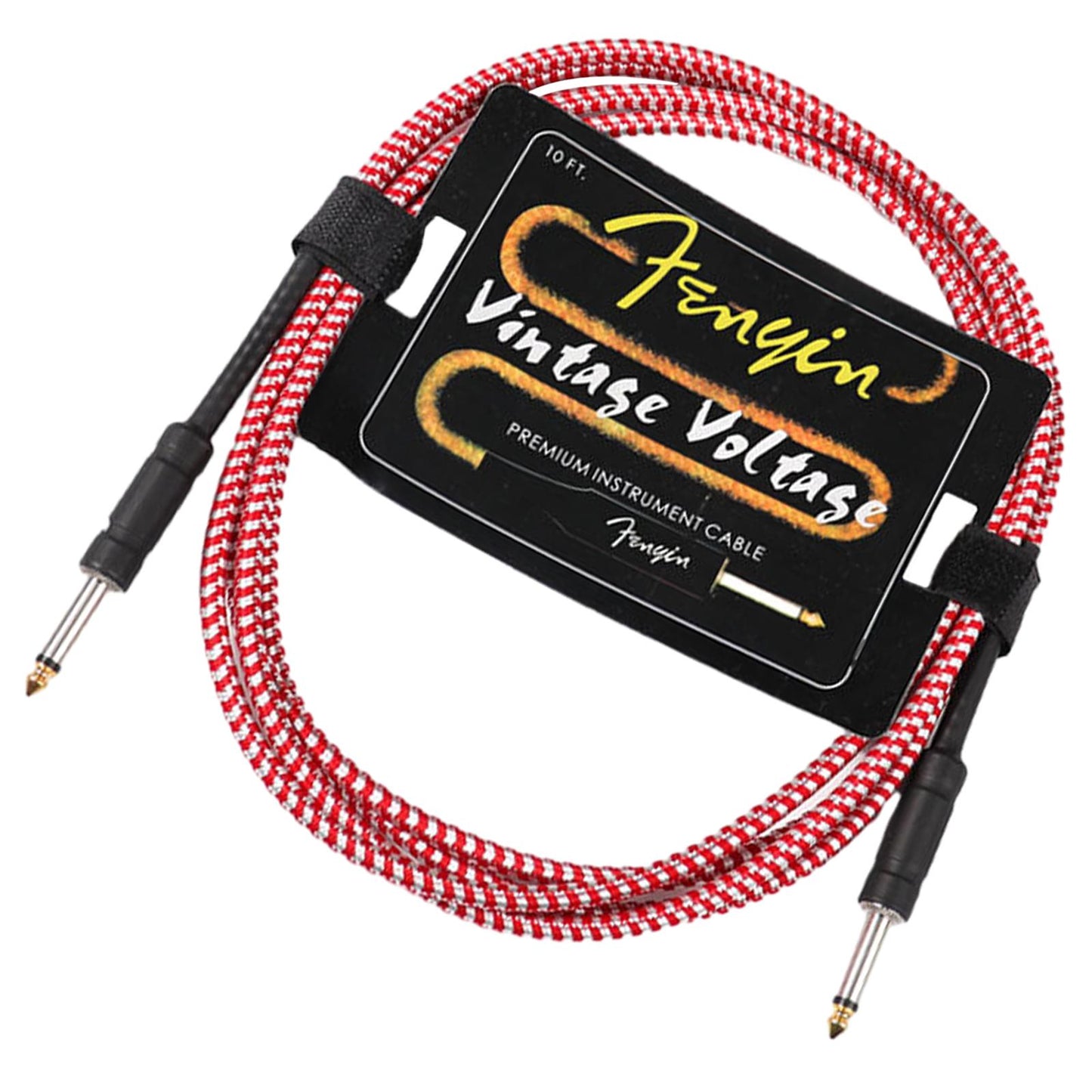 Electric Instrument Cable Guitar Cable for Electric Guitar Speaker Amplifier 10m red white