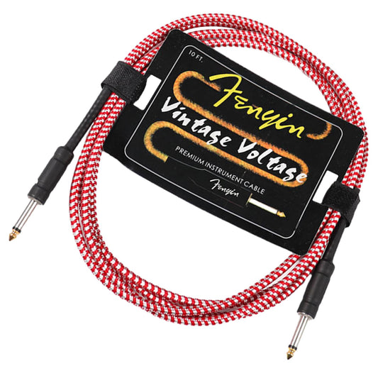 Electric Instrument Cable Guitar Cable for Electric Guitar Speaker Amplifier 10m red white