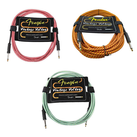 Guitar Cable Electric Instrument Cable for Amplifier Electric Guitar Speaker red with white