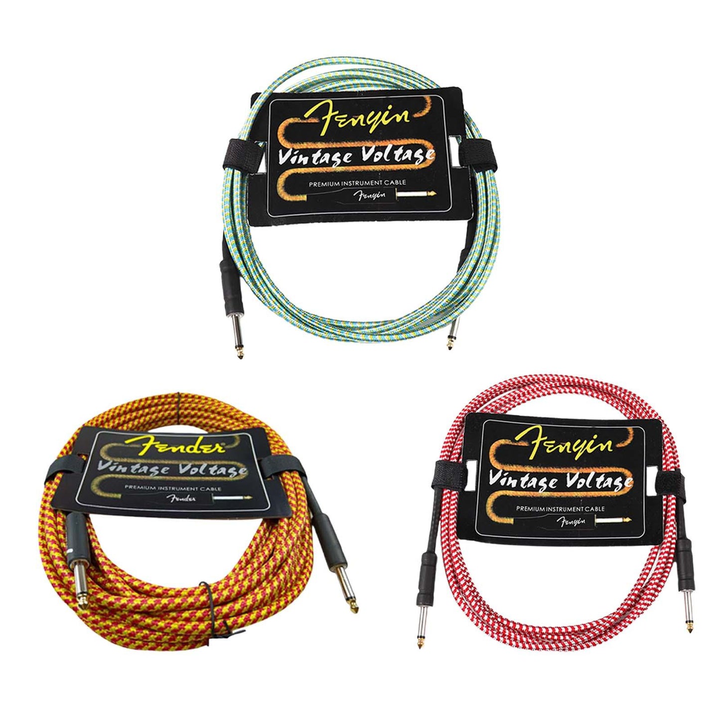 Guitar Cable Electric Instrument Cable for Amplifier Electric Guitar Speaker red with white