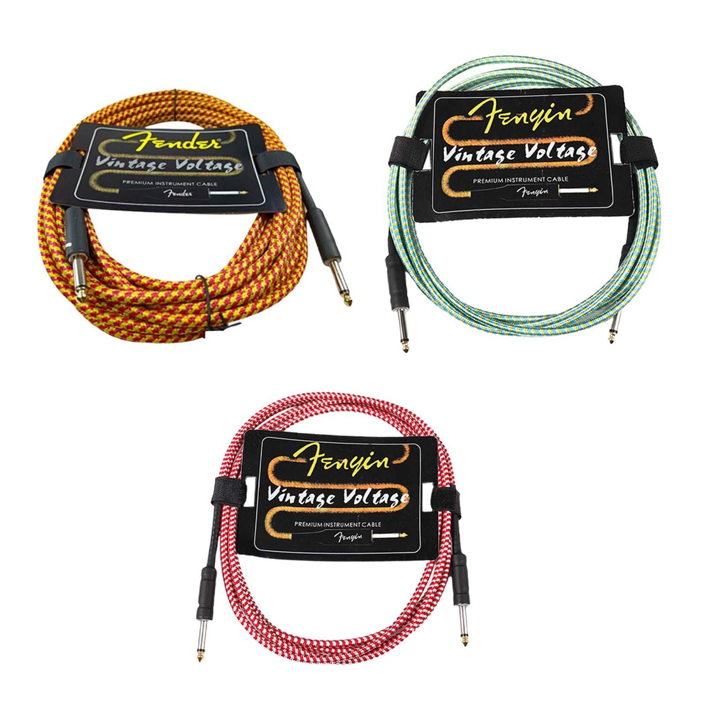 Guitar Cable Electric Instrument Cable for Amplifier Electric Guitar Speaker red with white